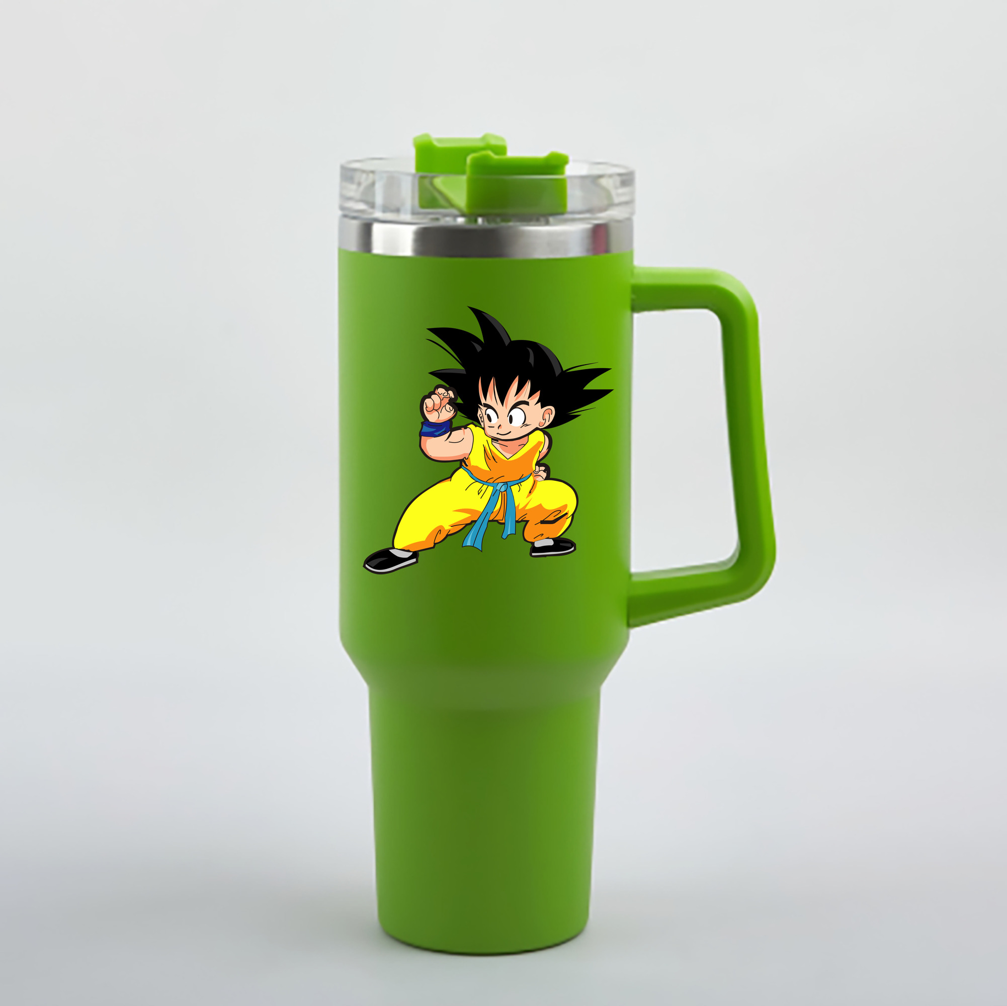 （画像用） ドラゴンボール 孫悟空（そん ごくう）Son Goku カカロット DRAGON BALL Kakarotto 1200mL車用タンブラー - クリスタルステッカー（プラスチックストロー付き）